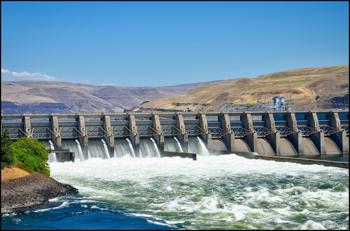The Spillway of The Dalles Dam built in 1952-1957